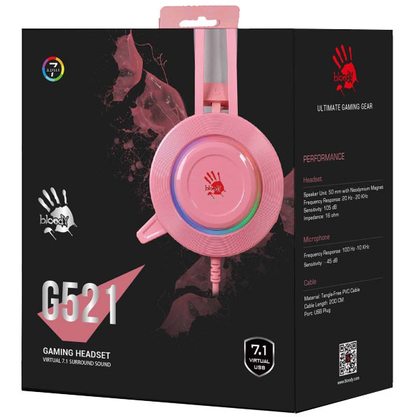 Игровые наушники A4Tech Bloody G521 (розовый)