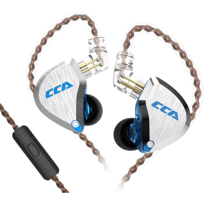 Наушники CCA C12 с микрофоном (синий)