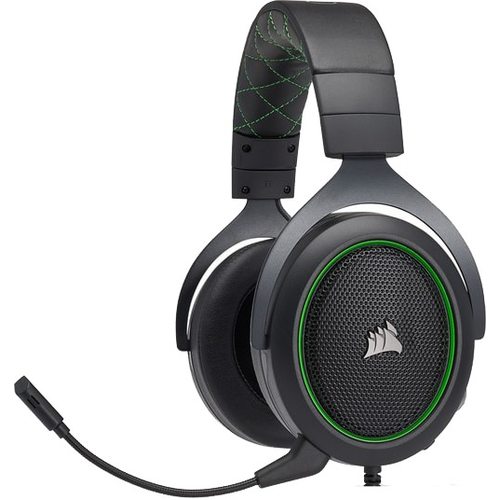 Игровые наушники Corsair HS50 (чёрный/зеленый)