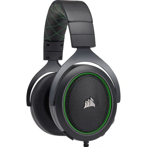 Игровые наушники Corsair HS50 (чёрный/зеленый)