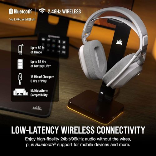 Игровые наушники Corsair HS80 MAX WIRELESS (белый)