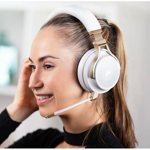 Игровые наушники Corsair Virtuoso RGB Wireless Pearl (жемчужно-белый)