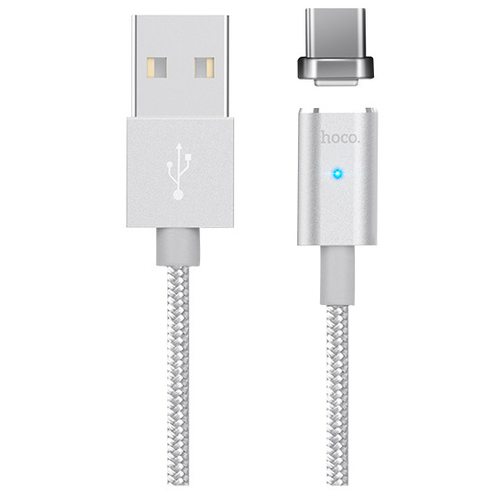HOCO U16 Magnetic USB - Micro-USB (серебристый)