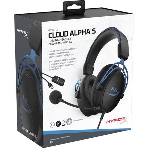 Игровые наушники HyperX Cloud Alpha S (черный/синий)