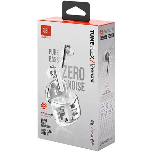 Беспроводные наушники JBL Tune Flex Ghost Edition (белый)