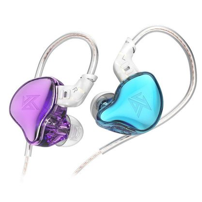 Наушники KZ EDC с микрофоном (фиолетовый/голубой)