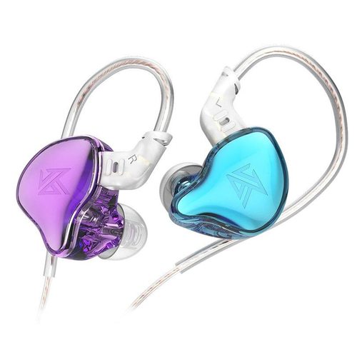 Наушники KZ EDC с микрофоном (фиолетовый/голубой)