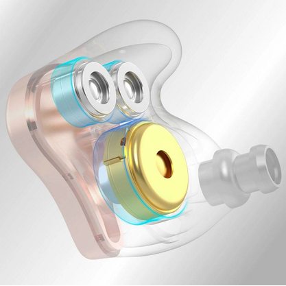 Наушники KZ DQ6s с микрофоном (розовый)