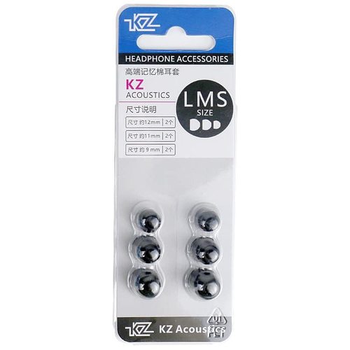 Амбушюры KZ Acoustics Memory Foam (3 пары, черный)