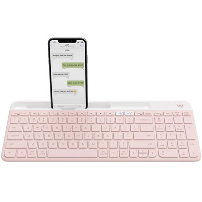 Клавиатура офисная Logitech K580 (розовый)