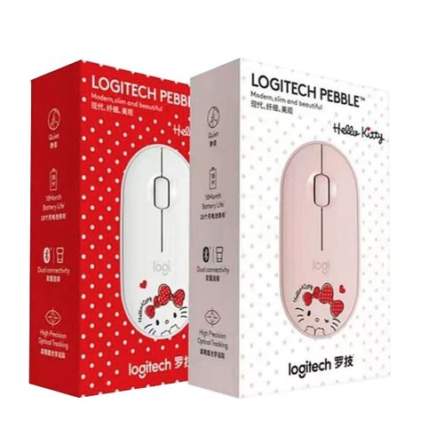 Мышка офисная Logitech M350 Pebble Hello Kitty (белый)