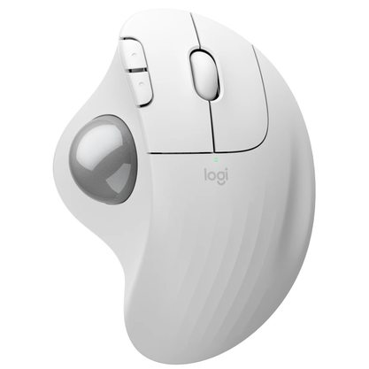 Мышка офисная  Logitech Ergo M575S (белый, серебристый шарик)
