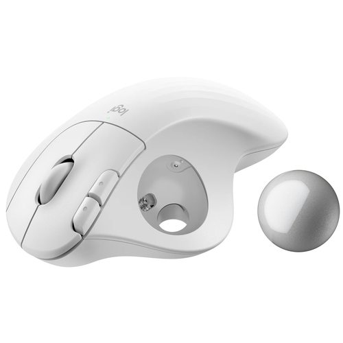 Мышка офисная  Logitech Ergo M575S (белый, серебристый шарик)