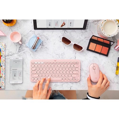 Клавиатура офисная Logitech K380 Multi-Device Rose (розовый)