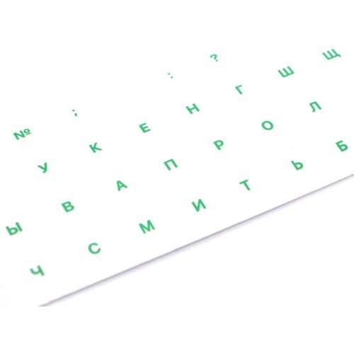 Виниловые наклейки прозрачные (зеленые симв. XXRU-V48403) 15334