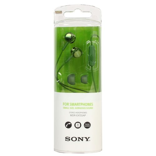 Наушники Sony MDR-EX155AP (зеленый)