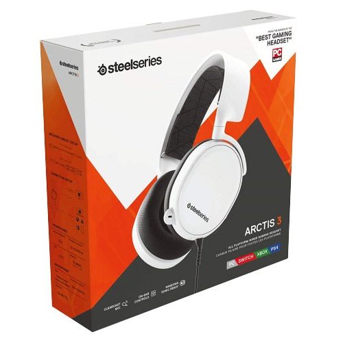 Игровые наушники SteelSeries Arctis 3 2019 (белый)