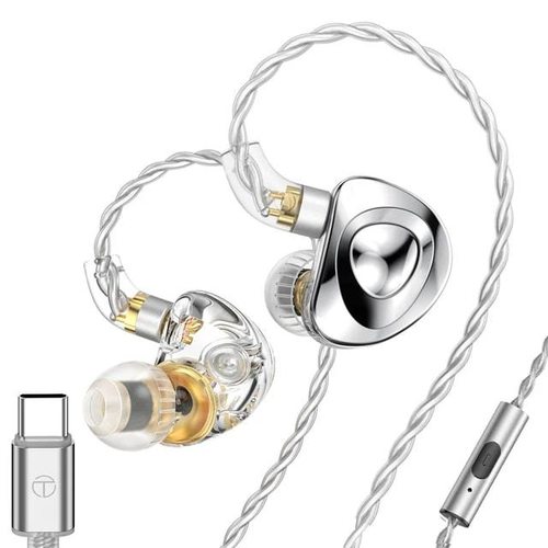 Наушники Наушники TRN MT4 Type-C с микрофоном (серебристый)