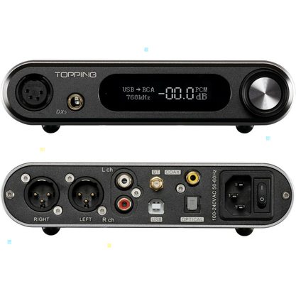 Портативный усилитель и ЦАП Topping DX5 MQA (чёрный)