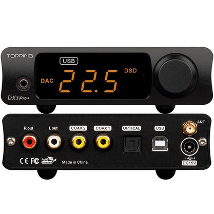 Стационарный усилитель и ЦАП Topping DX3 Pro+ (черный)