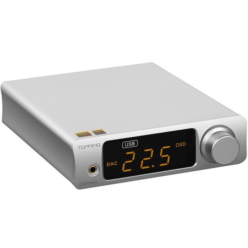Портативный усилитель и ЦАП Topping DX3 Pro+ (серебристый)