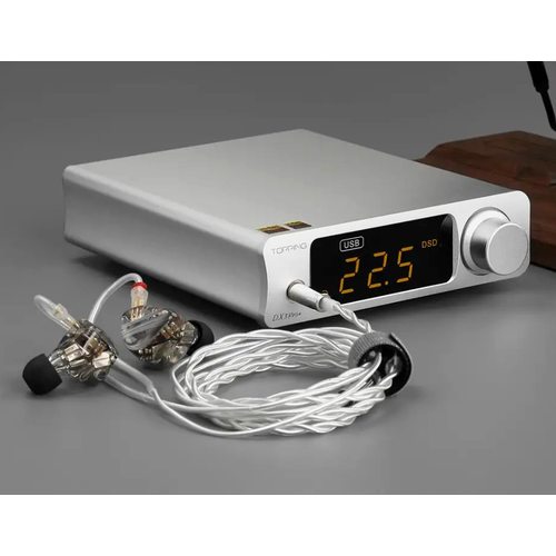 Портативный усилитель и ЦАП Topping DX3 Pro+ (серебристый)