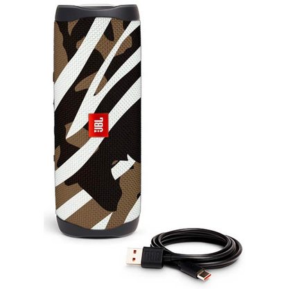 Портативная колонка JBL Flip 5 (черно-коричневый камуфляж / black star)
