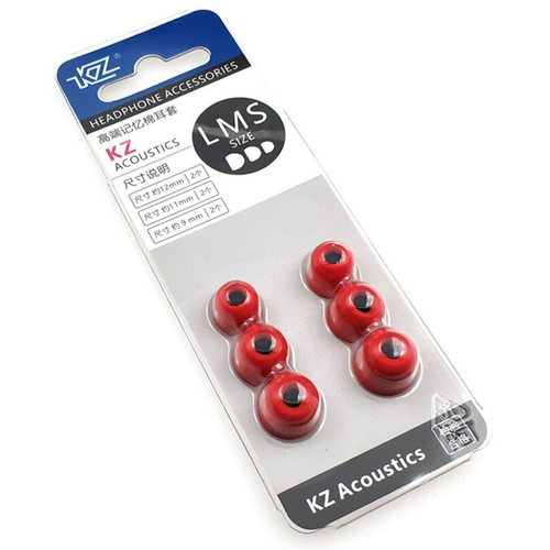 Амбушюры KZ Acoustics Memory Foam (3 пары, красный)