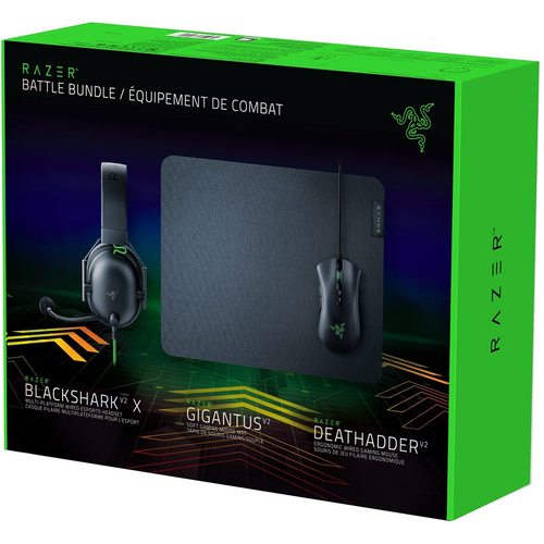 Набор периферии Наушники + мышь и коврик Razer Battle Bundle (мышка Razer DeathAdder V2, наушники Razer BlackShark V2 X, коврик Razer Gigantus V2)