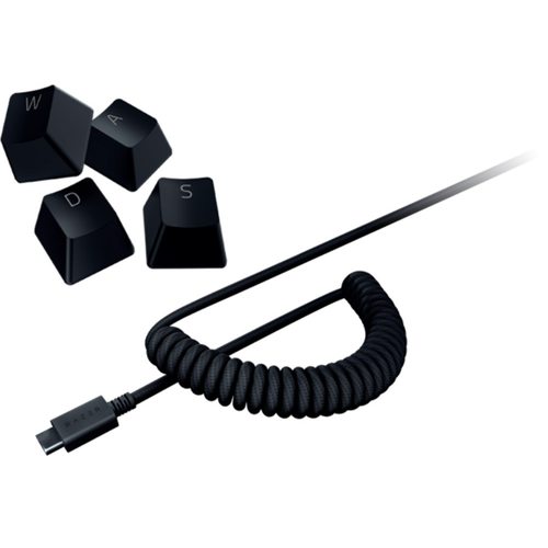 Колпачки на клавиатуру Набор кейкапов Razer PBT Keycap + Coiled set (черный)