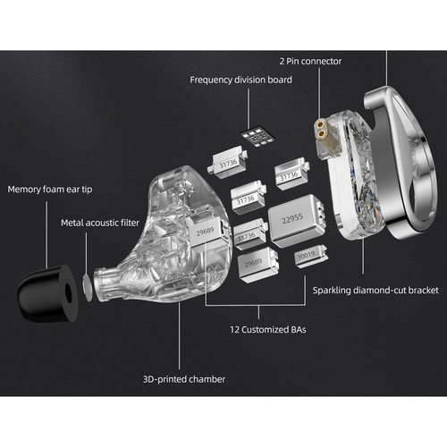 Наушники KZ AS24 (no switches) с микрофоном (серебристы)