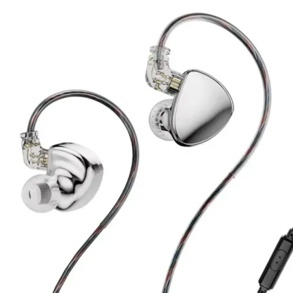 Наушники TRN MT5 с микрофоном (серебристые)
