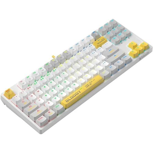 Игровая клавиатура A4Tech Bloody S87 Energy (белый/желтый)