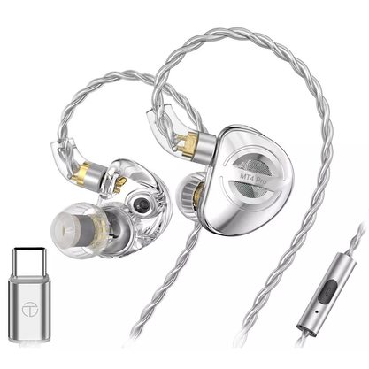 Наушники TRN MT4 Pro с микрофоном (Type-C) (серебристый)