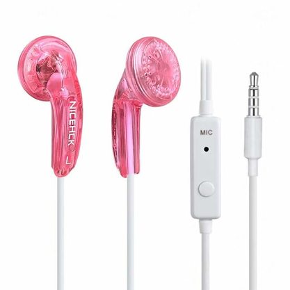 Наушники Nicehck Traceless с микрофоном (3.5 mm) (розовый)