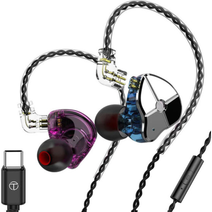 Наушники TRN ST1 с микрофоном (фиолетовый)  (Type-C)