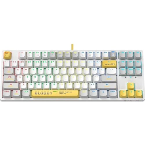 Игровая клавиатура A4Tech Bloody S87 Energy (белый/желтый)