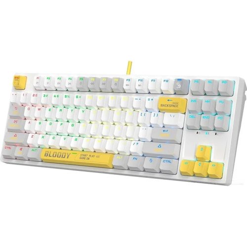 Игровая клавиатура A4Tech Bloody S87 Energy (белый/желтый)