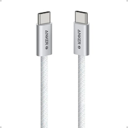 Кабель Anker Zolo USB-C to USB-C 240W Braided 1.5 м (A8060) (белый)