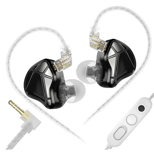 Наушники KZ Axas 3.5 мм с микрофоном (черный)