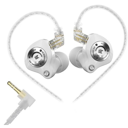 Наушники KZ EDZ 3.5 мм без микрофона (белый)