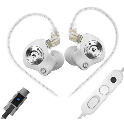 Наушники KZ EDZ USB Type-C с микрофоном (белый)