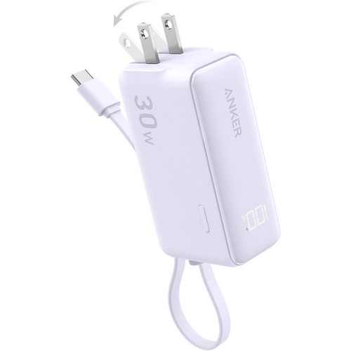Портативное зарядное устройство (Powerbank) Anker 3-in-1 Power Bank (30W Fusion Built-In USB-C Cable) A1636 (фиолетовый)