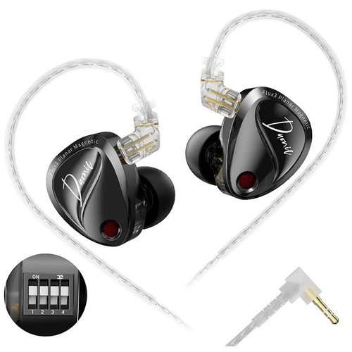 Наушники KZ Duonic Bass Improved With Switches без микрофона 3.5 мм (черный)