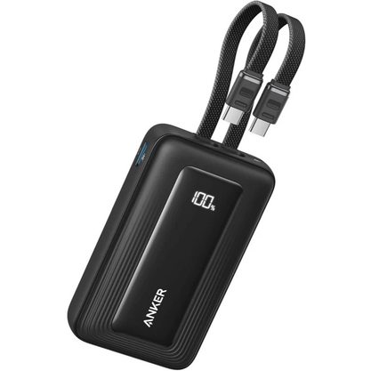 Портативное зарядное устройство (Powerbank) Anker Zolo Power Bank Built-in Dual USB-C Cable A110L 35W 10000mAh (черный)
