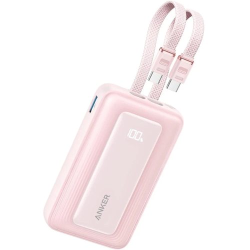 Портативное зарядное устройство (Powerbank) Anker Zolo Power Bank Built-in Dual USB-C Cable A110L 35W 10000mAh (розовый)