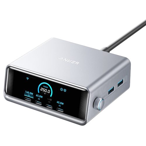 Зарядное устройство Anker Prime A2345 250W GaN Charging Station (серебристый)