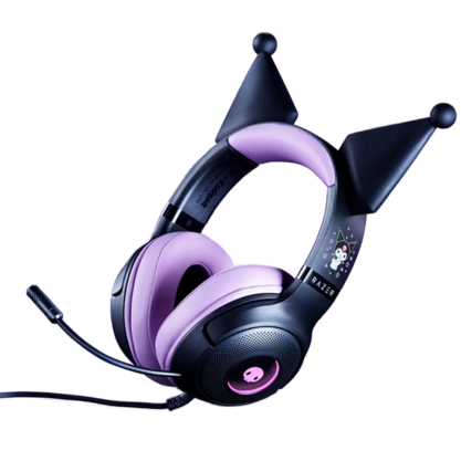 Игровые наушники Razer Kraken Kitty V2 USB Kuromi (черно-розовый)